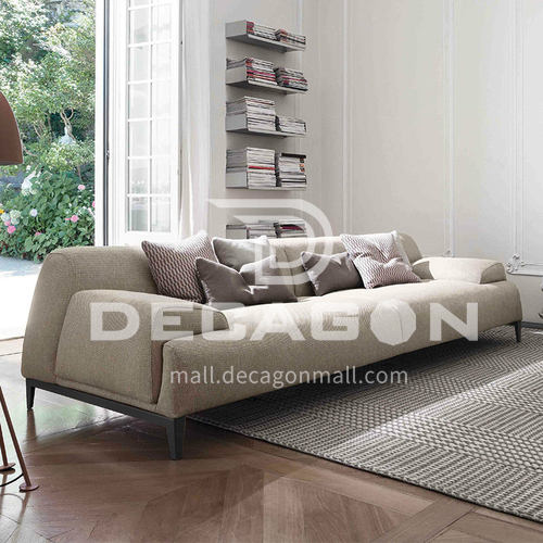 MY-288 Living room Nordic modern minimalist cotton and linen fabric sofa + high-quality rebound sponge + oak tripod